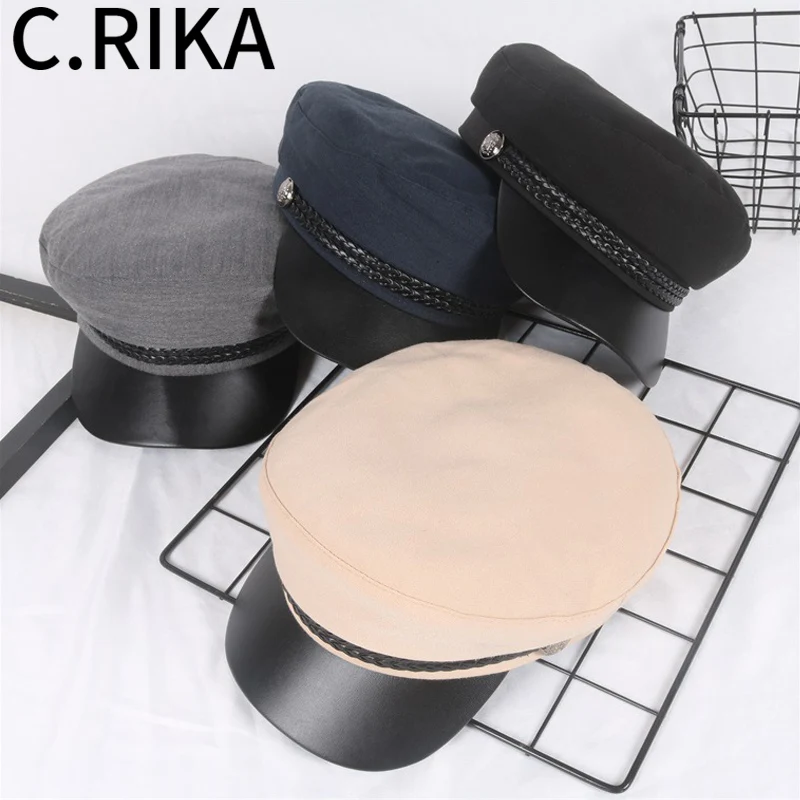 2019 Мужская и Женская Осенняя зимняя из искусственной кожи хлопковая военная шапка женская Девичья уличная