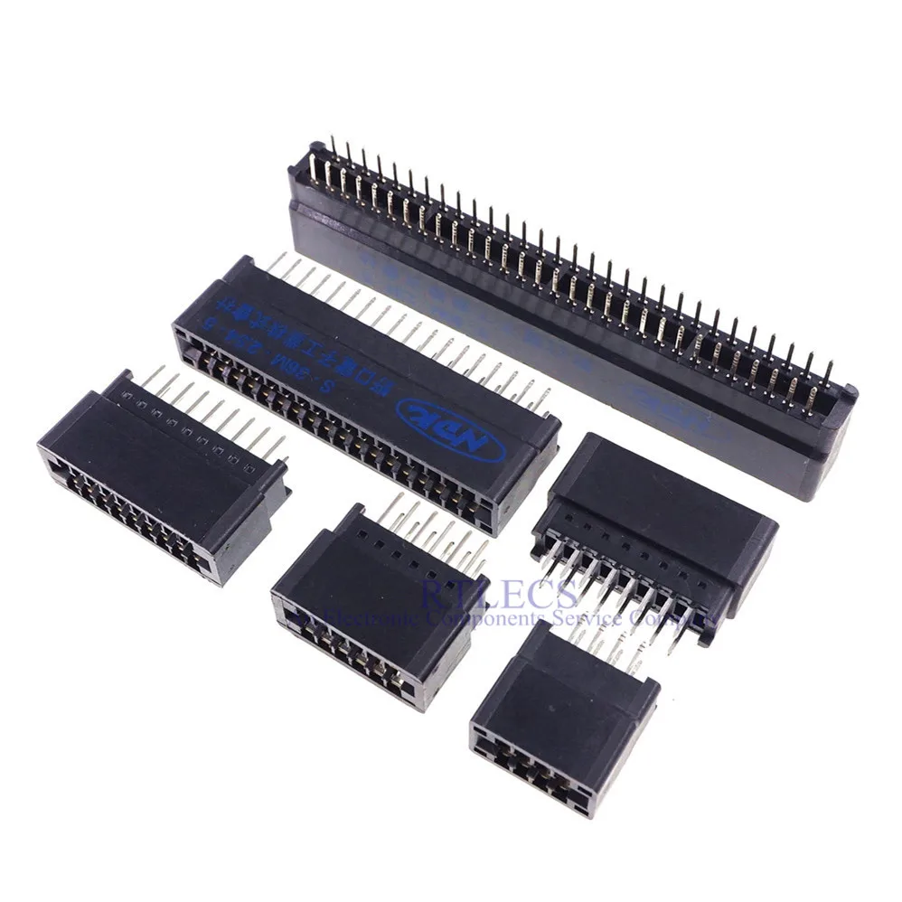 5Pcs Разъем платы Edge Slot 2,54 мм шаг 8 10 12 14 16 18 20 22 24 26 28 30 36 40 контактов PCB золотой контакт с отверстиями.