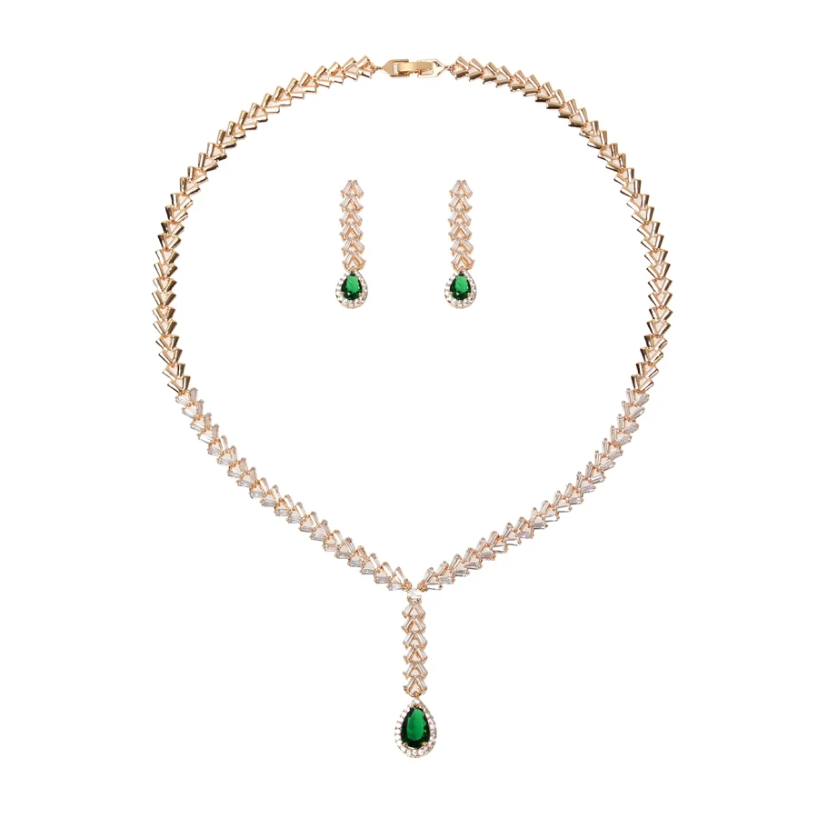 RLOPAY Классические Медные Ювелирные наборы для женщин прозрачный AAA кубический