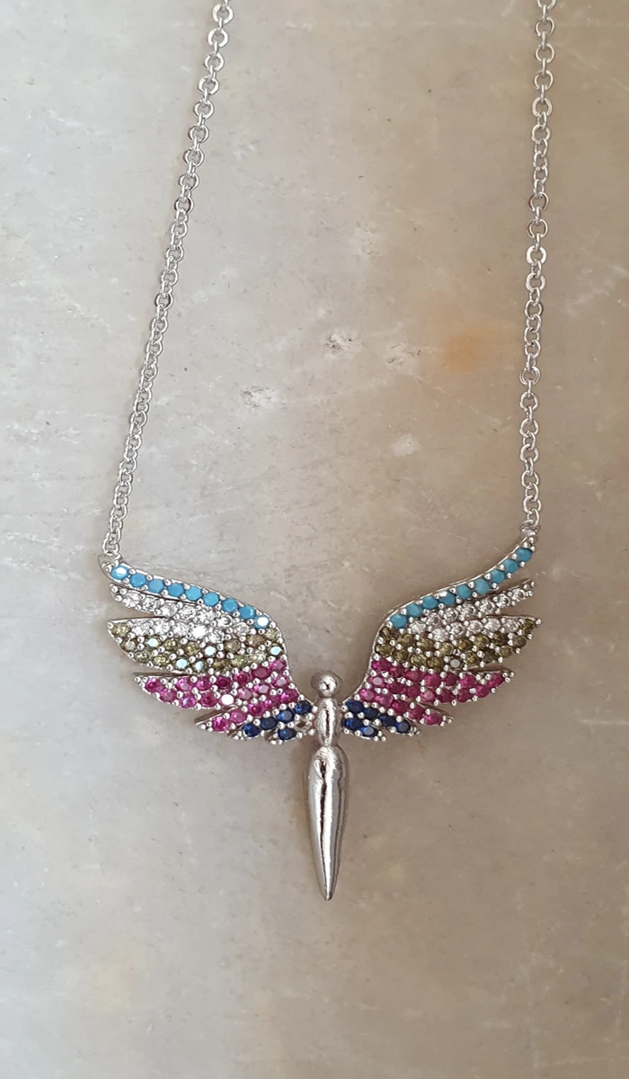 

Silver Plated Colorful Zircon Stone Necklace