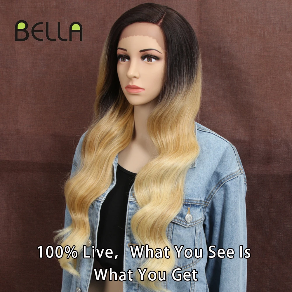 Женский синтетический парик Bella Philosophy розовые светлые волнистые волосы длиной 28