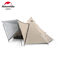naturehike tent waterproof 150d portable large space 5 8 person pyramid tent family glamping tent tipi tent outdoor camping tent