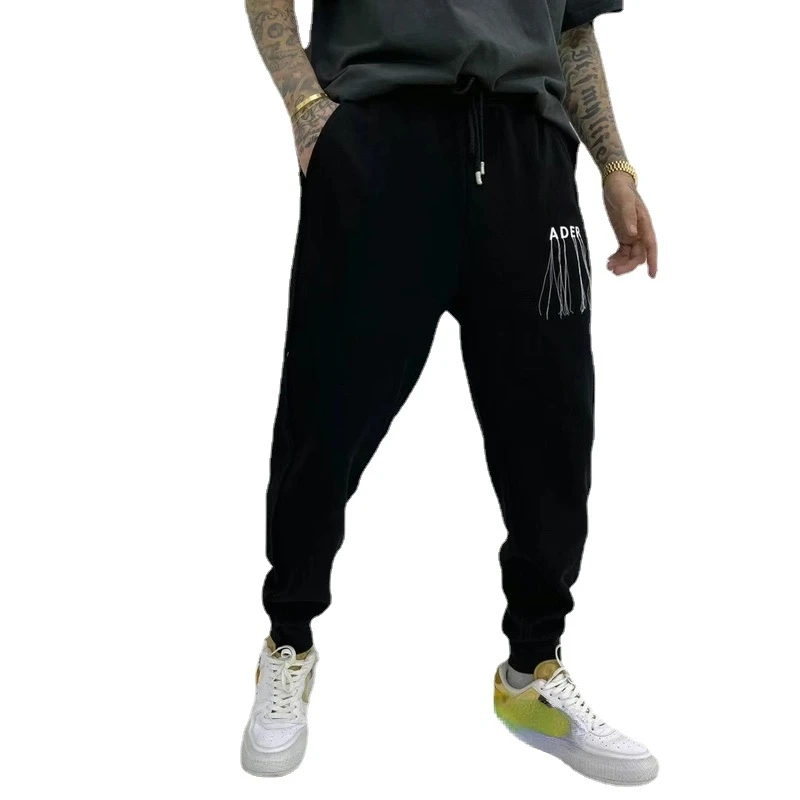 

22SS Tassel Logo Embroidery 100% Cotton EU Size ADER ERROR Pants Men Women Sports Style Four Seasons Bermudas Sudaderas Hombre