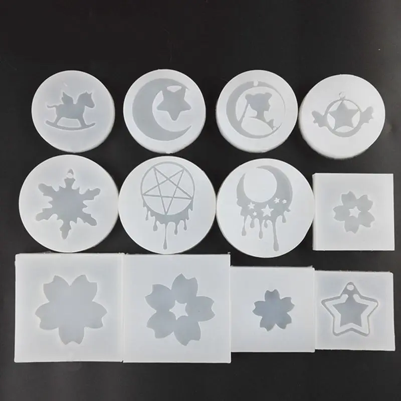 

1pcs UV Resin Jewelry Liquid Silicone Mold Flower/Moon/Star Resin Charms Molds For DIY Intersperse Decorate Making Jewelry