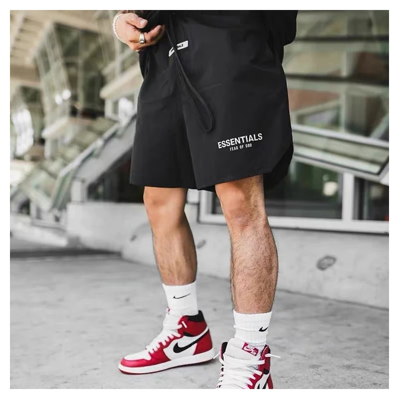 

nylon Mens Sportswear Shorts 3M reflective Essentials FG Shorts Letter Highstreet Vintage Men Streetwear Beach Shorts