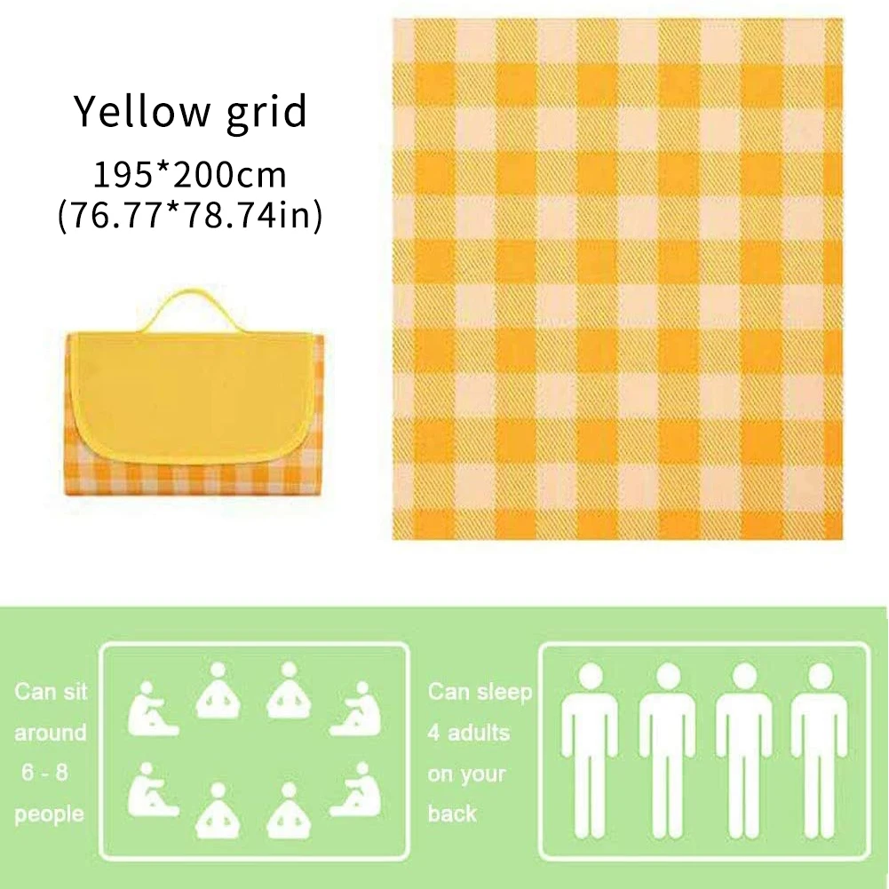 

195x200CM Camping Mat Plaid Picnic Blanket Waterproof Ground Sheets Portable Outdoor Beach For Hiking Camping Travel Folding Mat