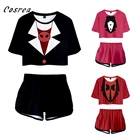 Костюм для косплея в отеле Hazbin, женский топ и шорты, спортивные костюмы Чарли аластор, шорты для бега, рубашка для девочек, комплект для отеля