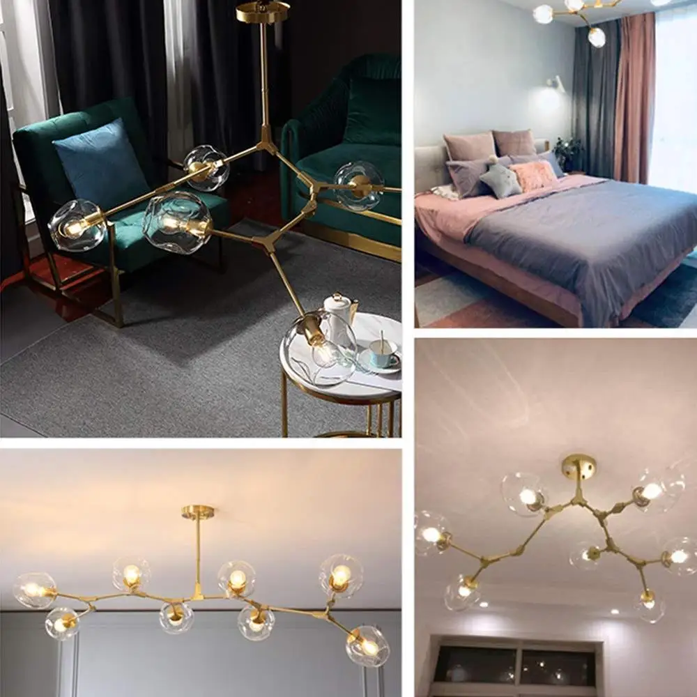 Светодиодный потолочный светильник 5 лампочек винтажный в стиле индастриал лофт