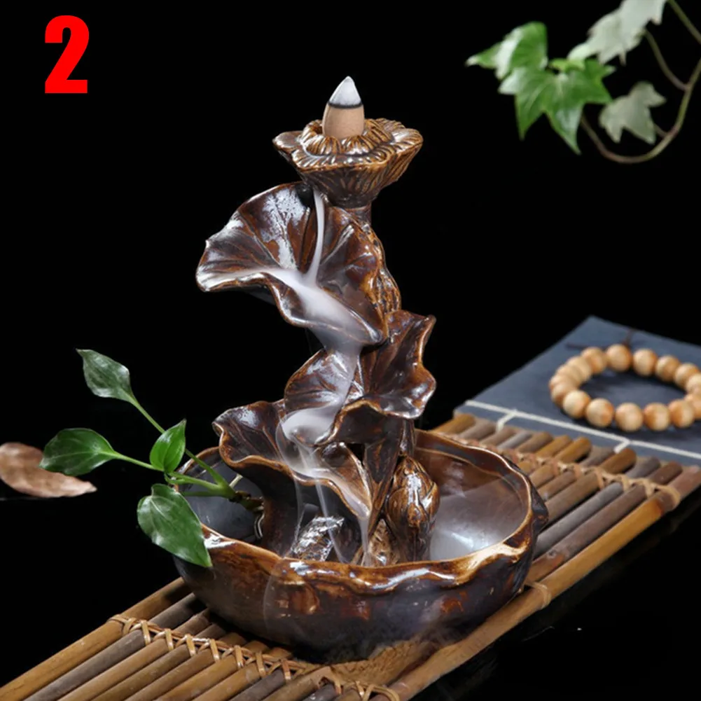 

Lotus Pond Moonlight Backflow Incense Burner Ceramic Fashion Home Ornaments Incense Burners Home Decoration Use In Home Teahous