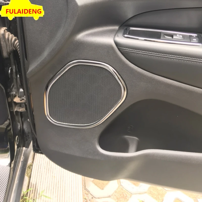 4pcs For Jeep Grand Cherokee 2014-2020 stainless steel Interior Door Speaker Decoration Cover Trim Car Styling Accessories | Автомобили и