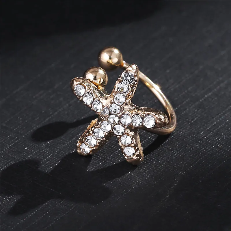 Женские серьги гвоздики с кристаллами в форме морской звезды|Серьги-гвоздики| |