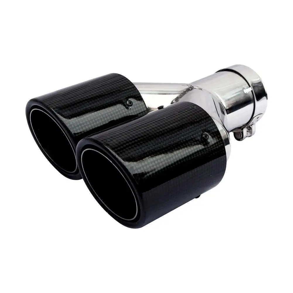 

Выхлопной глушитель из углеродного волокна, выхлопная труба, простая в установке, нержавеющая сталь, двойной наконечник выхлопной трубы, вх...