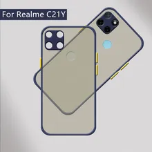 For OPPO Realme C21Y Case For Realme C21Y Cover Phone Bumper Back Colour Frame Translucent Matte Cover For Realme C21Y Fundas