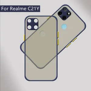 for oppo realme c21y case for realme c21y cover phone bumper back colour frame translucent matte cover for realme c21y fundas free global shipping