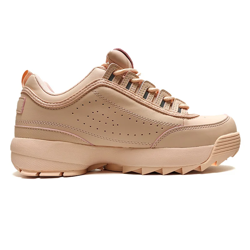 Розовые женские кроссовки для бега FILA Disruptor II 2 утолщенные Леггинсы ремонта ног