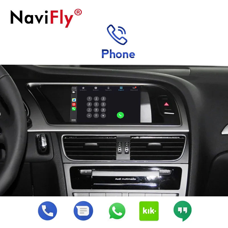 NaviFly Wireless Carplay Android BOX Car Multimedia For Audi A4 A5 2008-2016 original camera Mirror Lin-k | Автомобили и