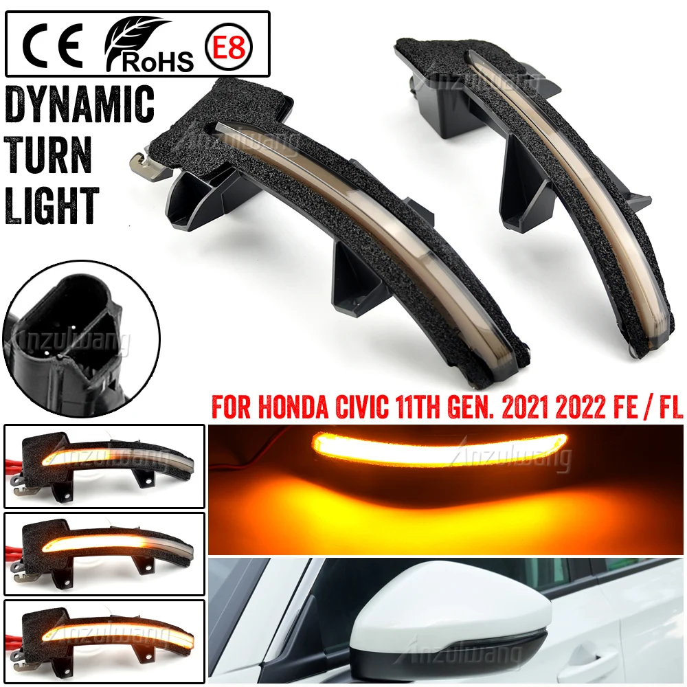 Светодиодсветодиодный динамические лампы для Civic 11 2021 2022 FE/FL 2 шт. | Автомобили и