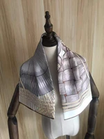 2021 new arrival fashion elegant head scarf grey horse 100 silk scarf 9090 cm square shawl twill wrap for women lady girl