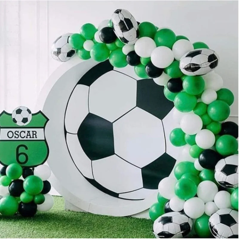 

109pcs/lot Football Balloons Garland Soccer Black Green Balloon Arch For Baby Shower Boys Birthday Party Decor Supplies