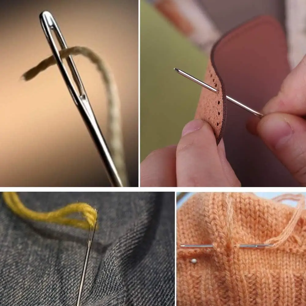 

Nonvor 24 PCS Large-Eye Blunt Needles Household Funiversal Stainless Steel DIY Sewing Accessories Hand Stitching Storage Tube