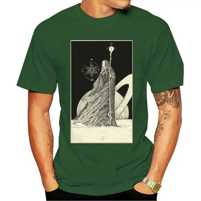 

Shirt Men Cotton Tee Shirt Classic Cool Awesome Plus Size 2021 Men's T-shirts The Hermit Tarot Card Art Logo Men Shirt Blacknew