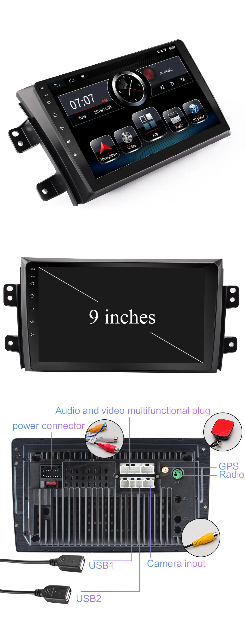Android автомобильный Радио Мультимедиа Видео плеер wifi gps Зеркало Ссылка для Suzuki SX4 2006 2007 2008 2009 2010 2011 2012 2013 2 DIN