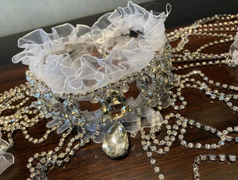 Свадебные ювелирные украшения с бусинами кружевом цепочкой кисточкой плечевым