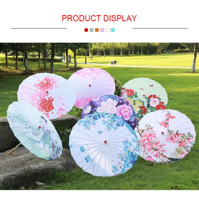 

Chinese Silk Cloth Umbrella Art Umbrella Oil Paper Painted Parasol Umbrella Classic Decorative Umbrella 2021