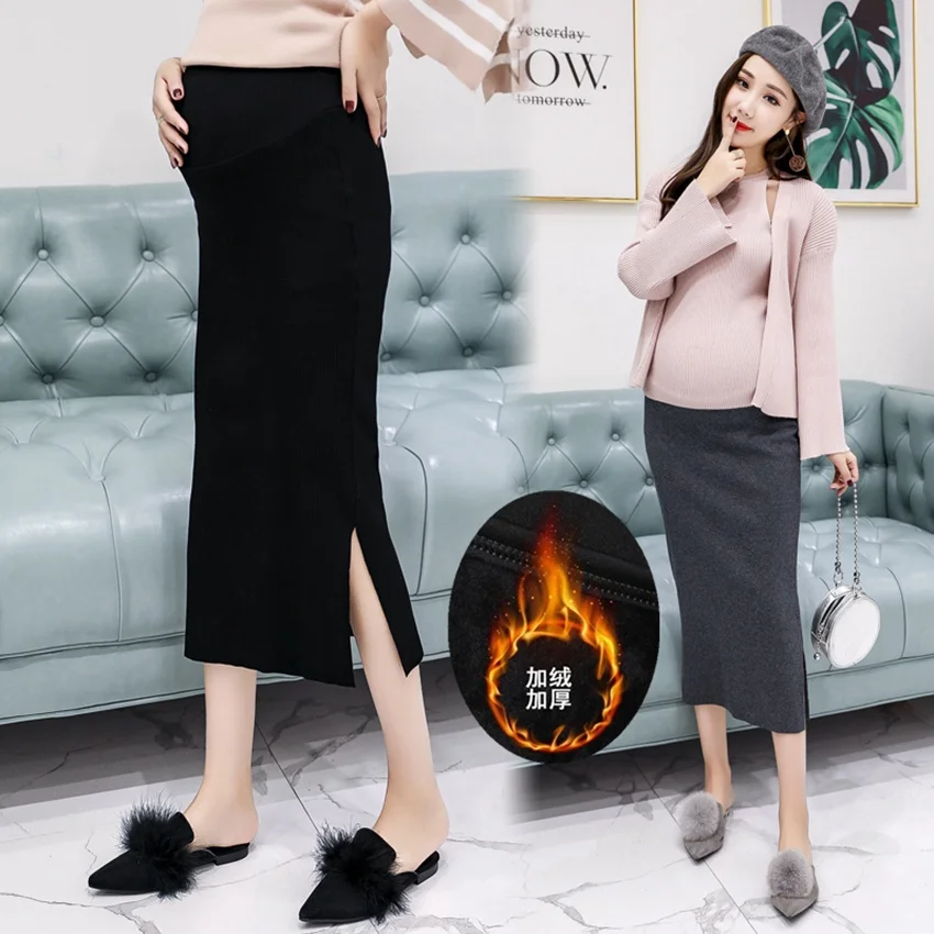 Одежда для беременных юбка до середины тела осень зима длинная секция модная