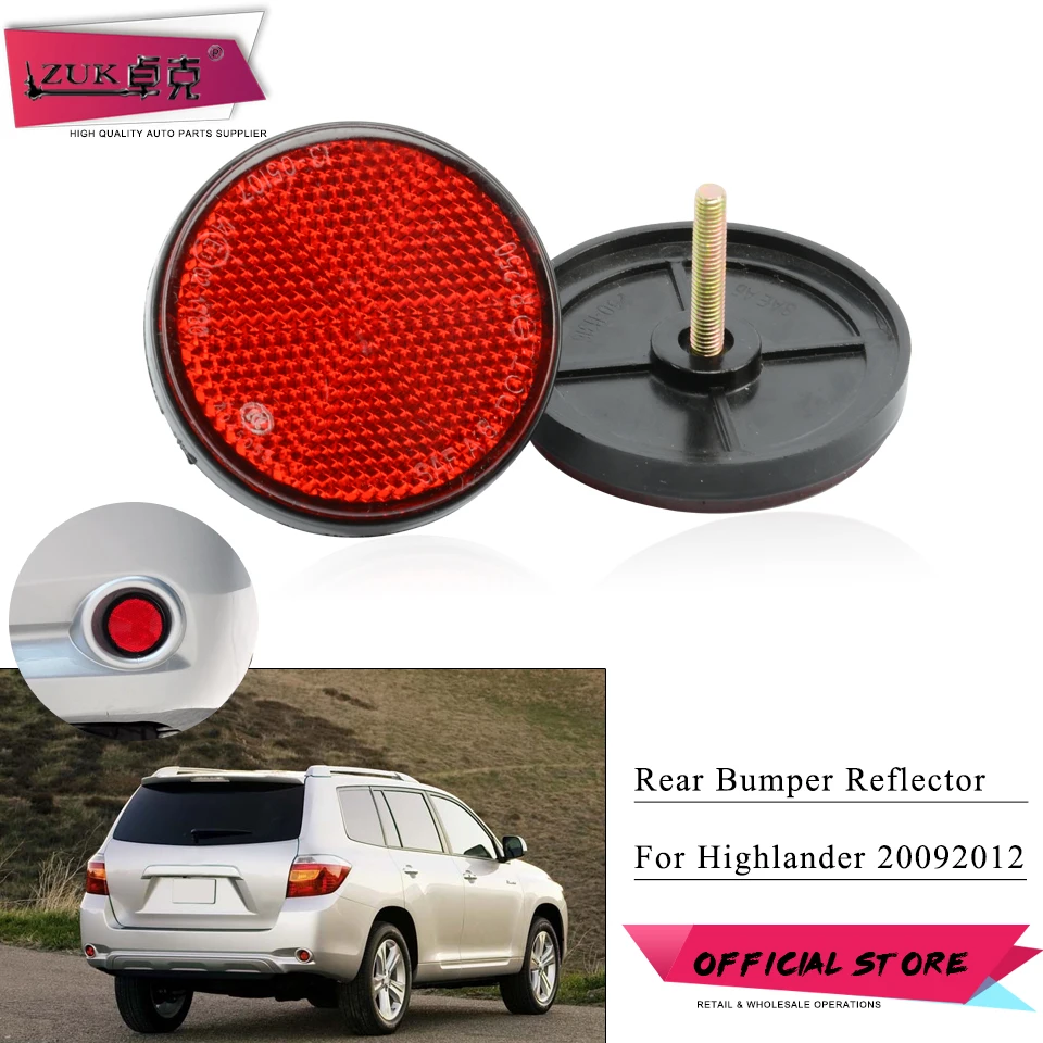ZUK заднего бампера лампы отражатель для Toyota Highlander / Kluger 2007 2012 Noah Hilux 4runner левая =