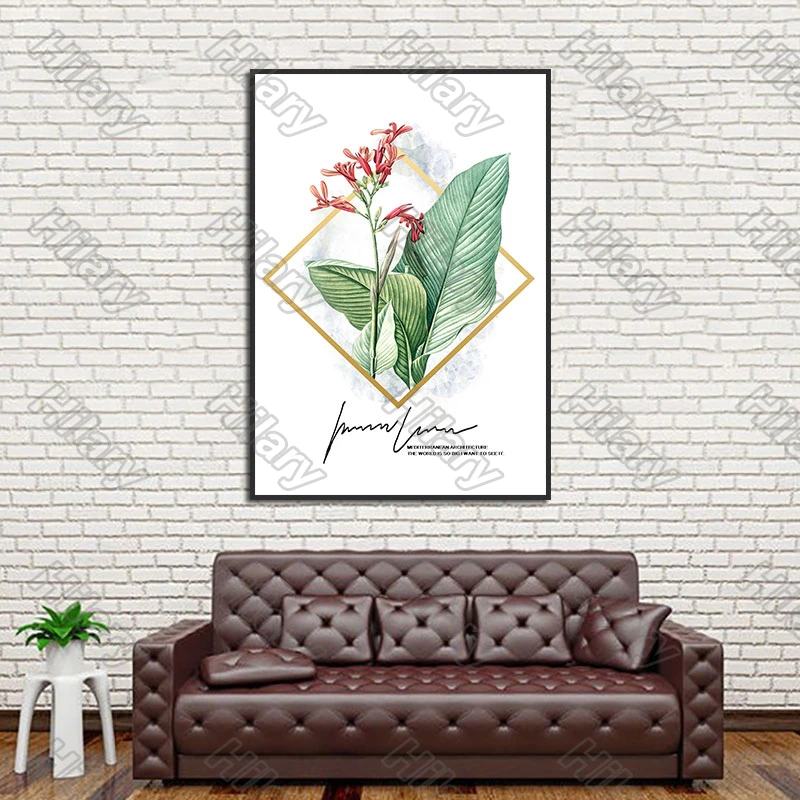 

Flowers Plants Green Leaves Posters Canvas Painting and Prints Wall Pictures Decoration for Living Room and Bedroom 3Pcs