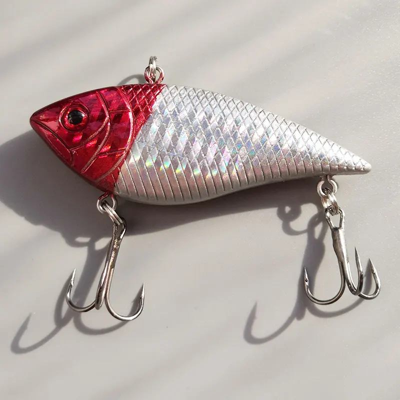 

1pcs Fishing Lure 68mm 10g 6#Hook Plastic Rattling Baits All Swimming Layer Swimbait Fishing Vib Ring Bead Fishing Lures 2020