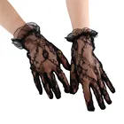 Перчатки женские кружевные сетчатые, с защитой от УФ-излучения, солнцезащитные, черные, элегантные, летние, 2020