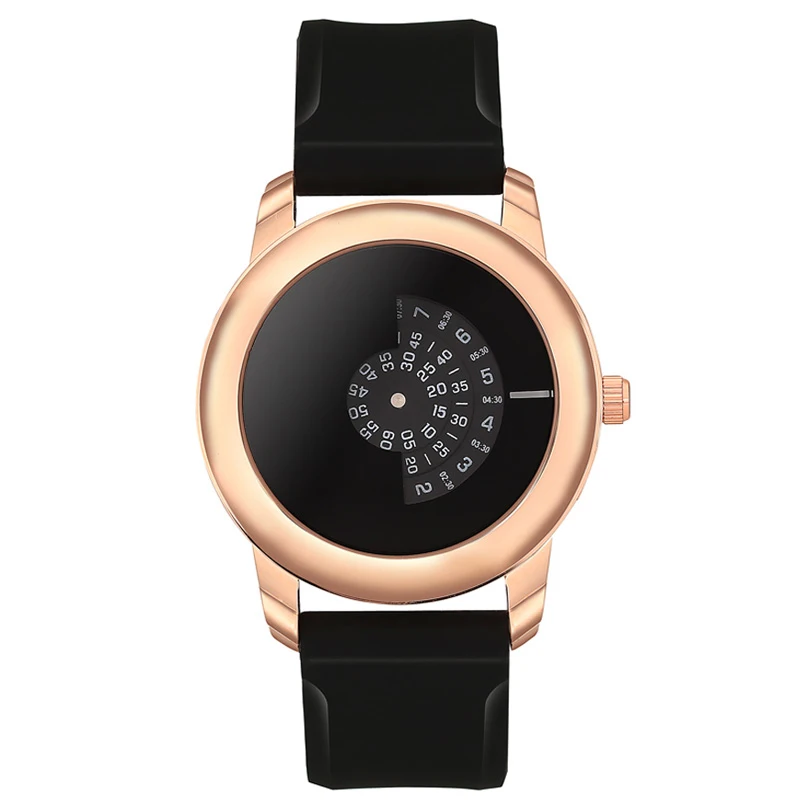 Новое поступление мужские подарки короткий дизайн черный резиновый ремешок