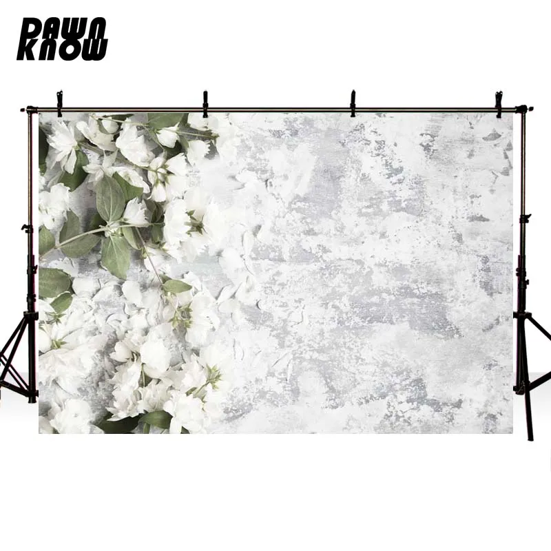 

Фон для свадебной фотосъемки с изображением бетонной стены и цветов dawnзнаю GY356