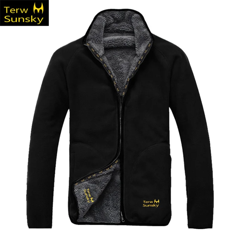 Двусторонняя Толстая флисовая куртка для мужчин осенне зимняя уличная