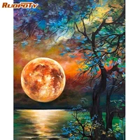 ruopoty diy painting by number canvas kits moon unique gift pictures by numbers landscape home bedroom wall artwork 60x75cm