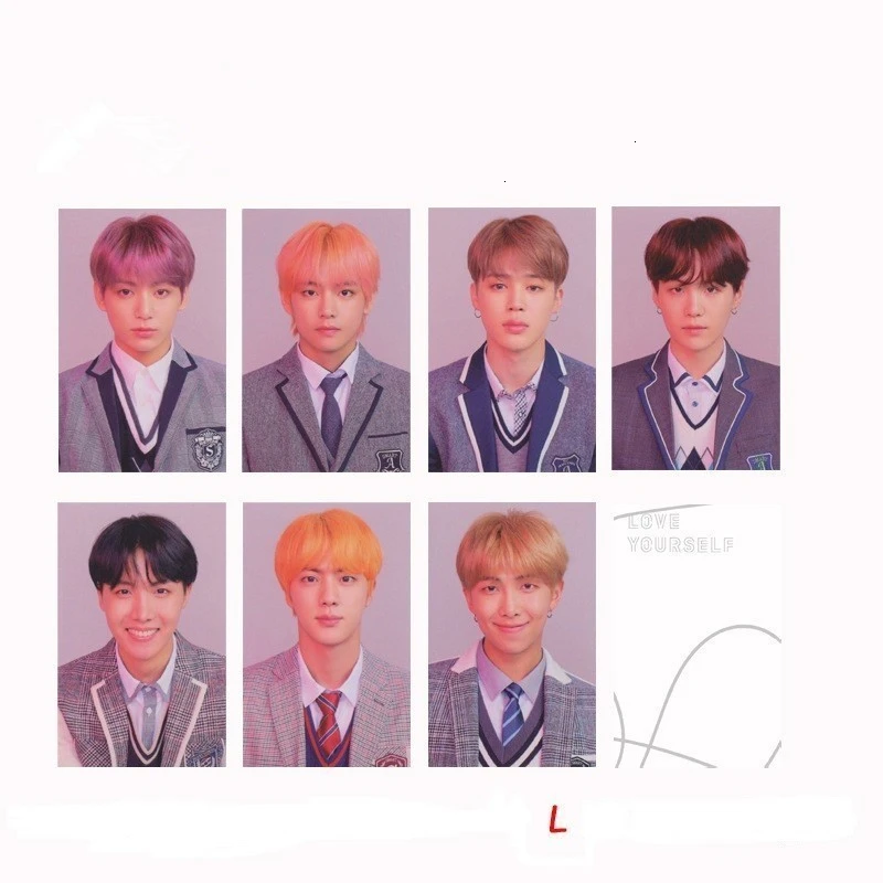 KPOP Bangtan мальчик альбом воспоминания о ломо карты V SUGA сделано бумага фото лампа карты плакат HDPhotocard 3RD 5TH LOVE YOURSELF AllCard - Цвет: 8