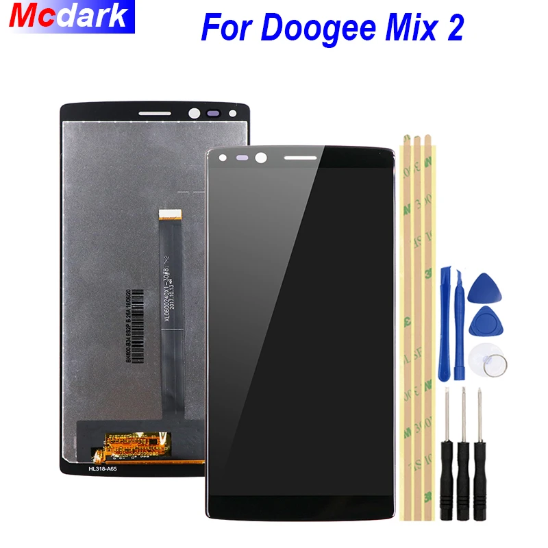 5.99Inch For Doogee Mix 2 LCD Display and Touch Screen Digitizer Assembly Replacement +Tools And Adhesive | Мобильные телефоны и