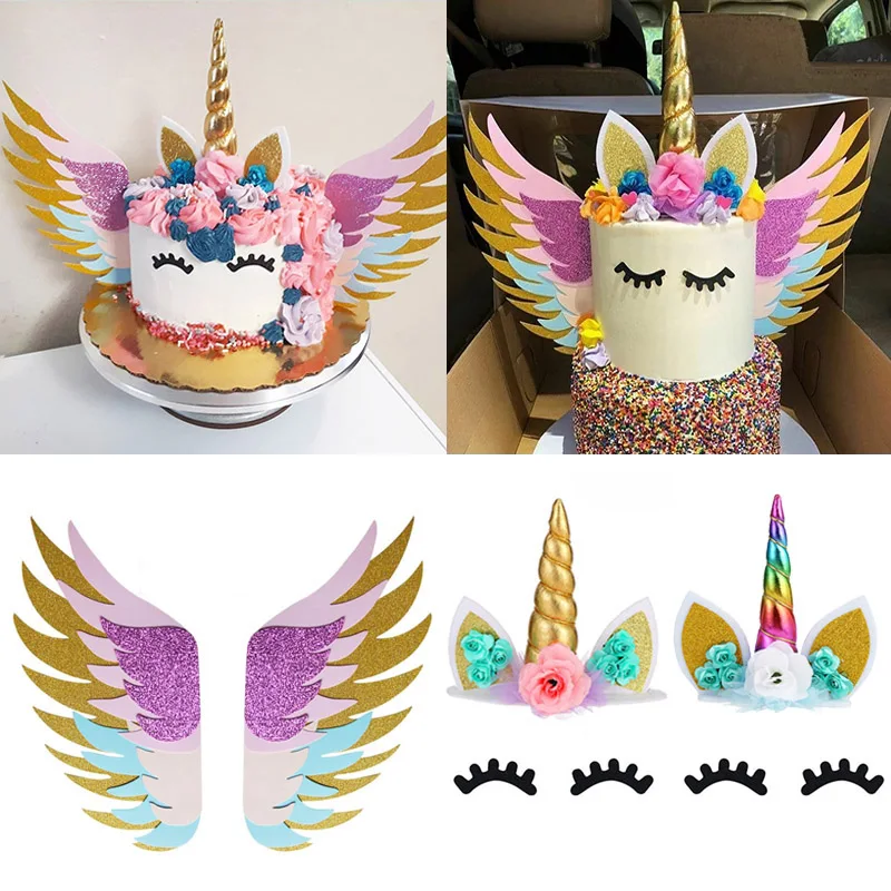 

Rainbow Unicorn Birthday Cake Topper Girl 1st Birthday Party Decorations Kids Baby Shower Wedding Favors Unicorn Theme Party