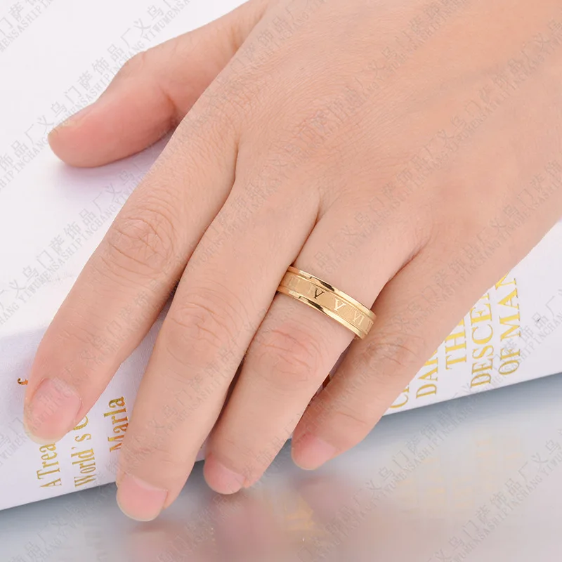 

New Fashion Retro Roman Numeral Ring Unisex Trend Stainless Steel Ring Couple Jewelry Gift