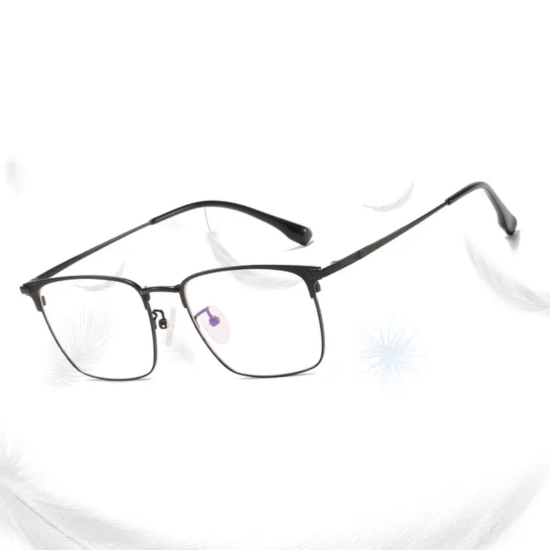 

Full Rim Eyeglasses Men Business Style Metal Frame Glasses Anti Blue Ray Nearsighted Spectacles with Spring Hinges New Arrival