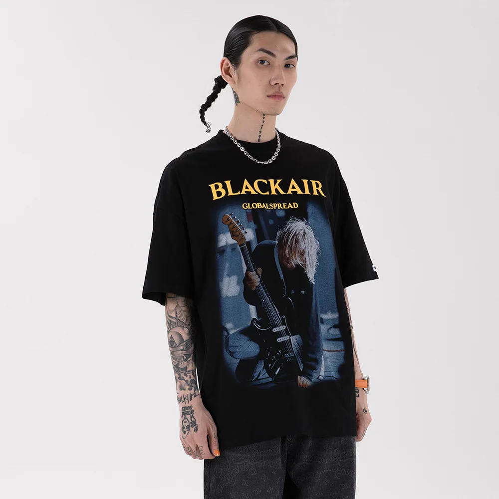 

VFIVE UNFOUR Fashion T-Shirts Streetwear Harajuku Men Summer Gothic Punk Rock Print Tshirt Hip Hop Cotton Casual Loose Tees