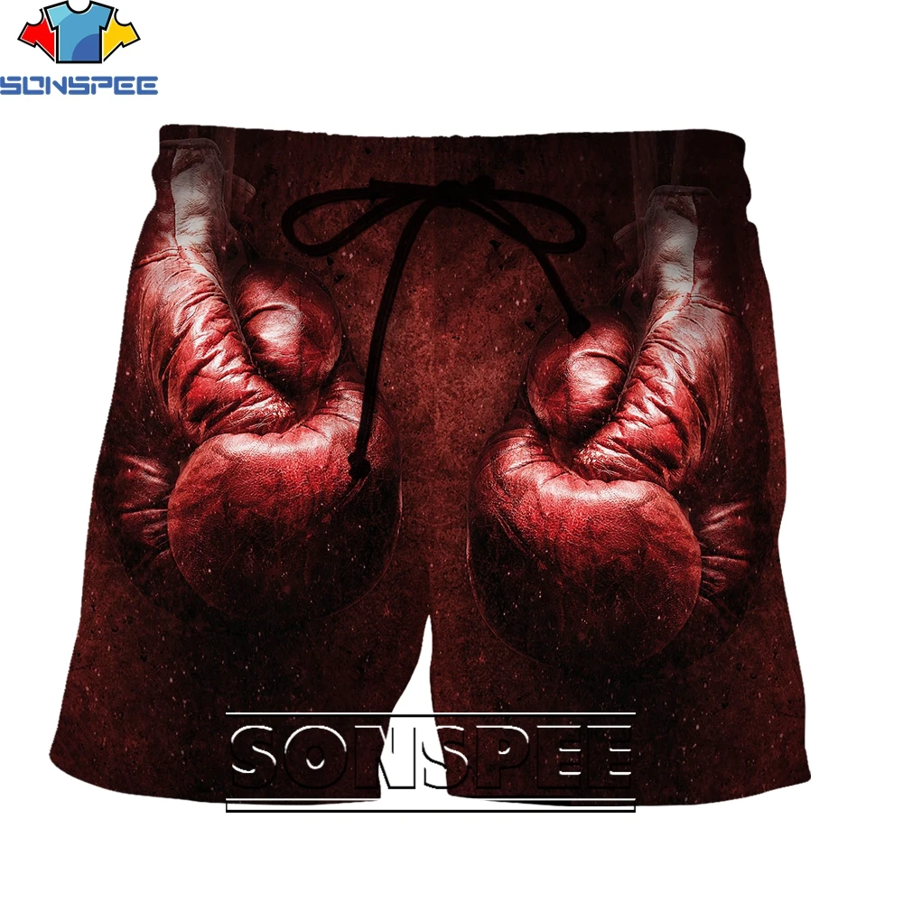 

SONSPEE 3D Printing Boxing Sports Theme Summer Men's/women's Sports Shorts Casual Beach Pants Full of Power and Fashion Trends