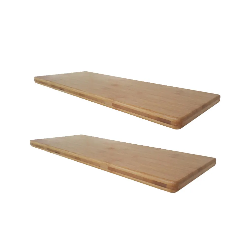 

2 Pcs 15CM Width Flat Board Wall Rack Decorative Shelves Creative Storage Shelves Bamboo Wall Crafts with Screws for Home Office