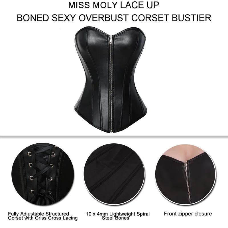 Сексуальный женский корсет в стиле стимпанк черного и красного цвета для талии