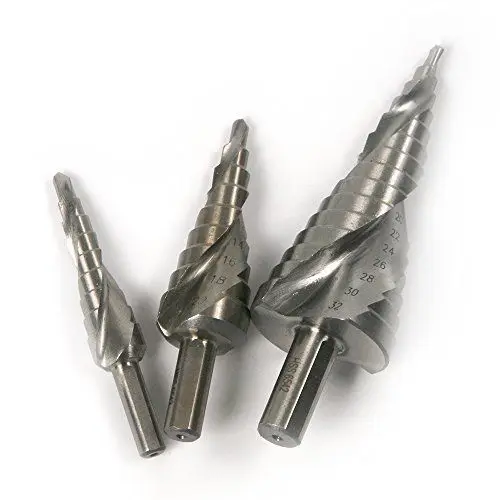Fixmee HSS6542 спиральное ступенчатое Коническое сверло KangTeer 3 шт. M2 стальной паз