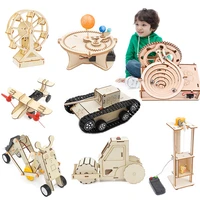 assembly model building toys for kids 3d wooden puzzle mechanical kit stem science physics electric toy children xmas gift