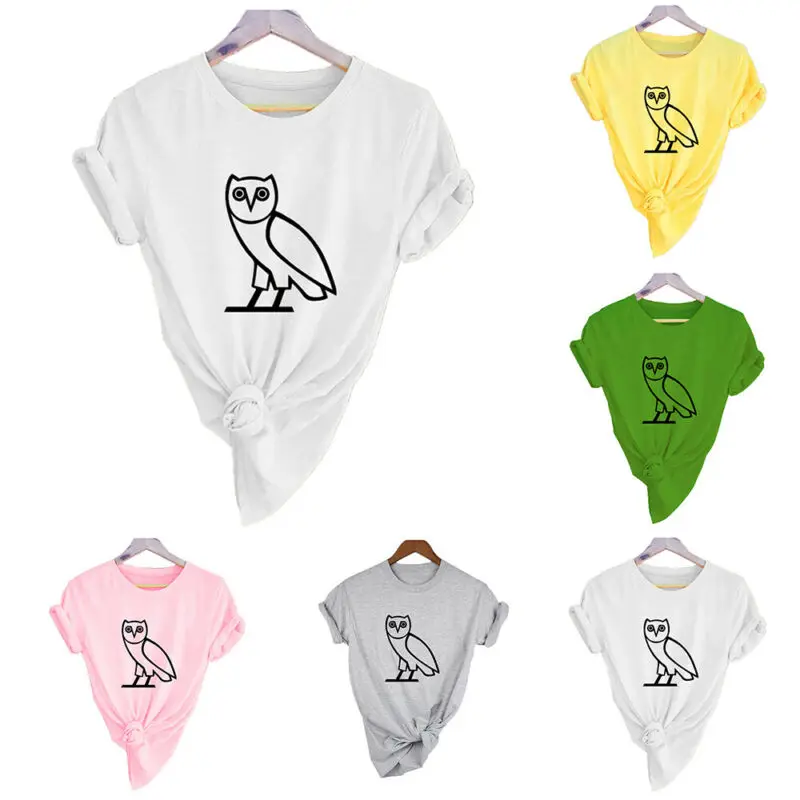 

Womens Animal Printed Short Sleeve Crew Neck Tee T-Shirt Casual Loose Tops New