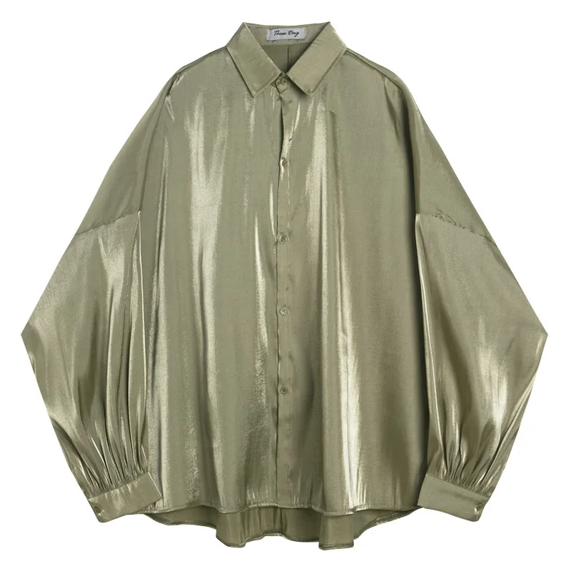 EWQ/Мужская и женская одежда весна Новинка 2020 рубашка свободного кроя с отложным